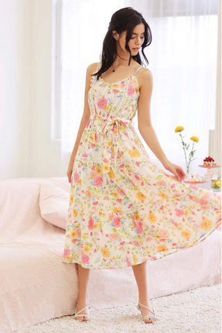 Lace Floral Midi Dress
