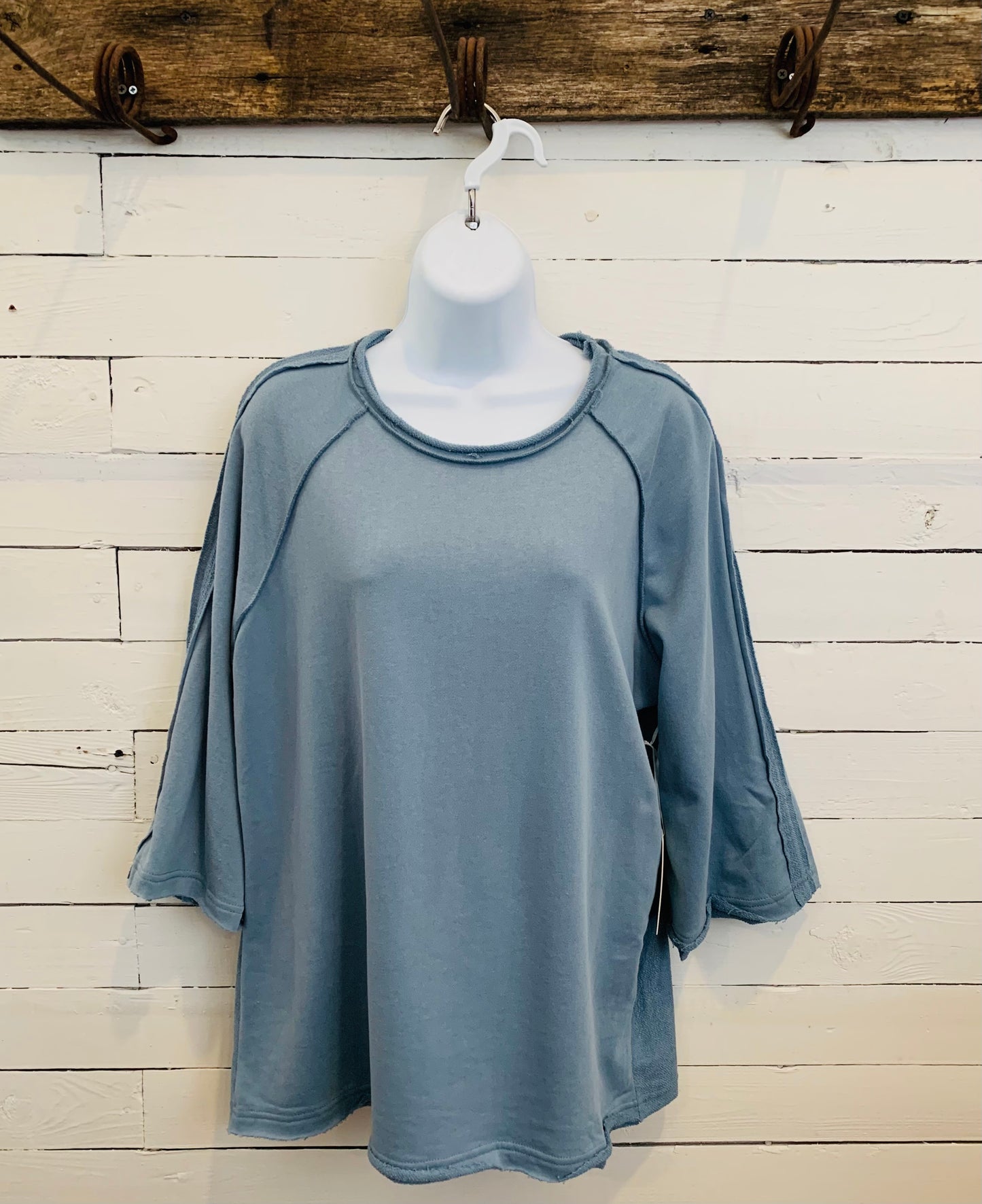 Steel Blue Oversized Raglan Top