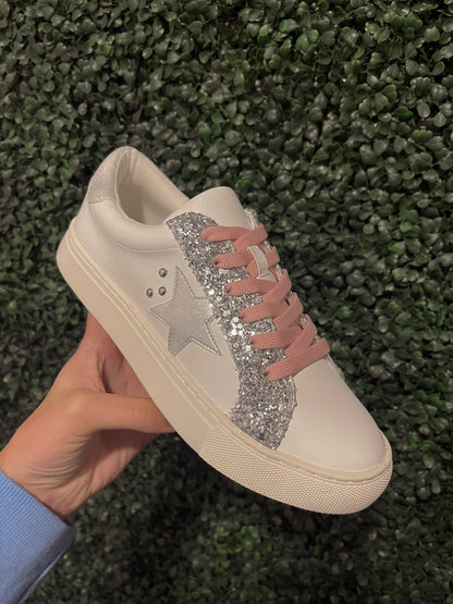 Supernova Silver Glitter Sneakers by Corky’s