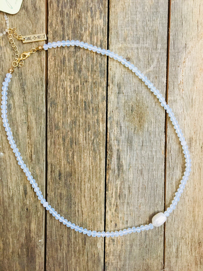 Jane Marie 16” Moonstone Necklace with Pearl