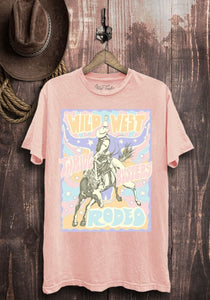 Light Pink Mineral Wash Wild West Boyfriend Tee