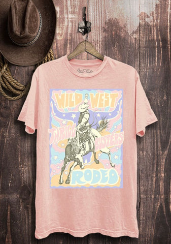 Light Pink Mineral Wash Wild West Boyfriend Tee