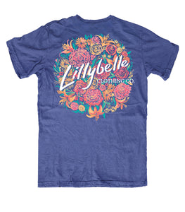 China Blue Lillybelle Flowers T-shirt