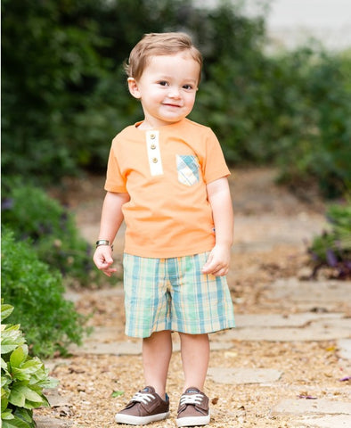 Melon Pocket Henley- Kids