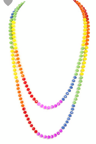 Rainbow Rondelle Beads Necklace