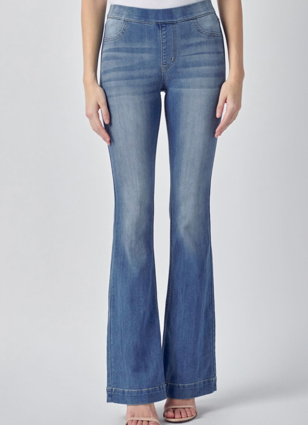 Cello Mid Rise Flare Medium Denim Jeans