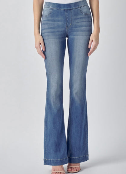 Cello Mid Rise Flare Medium Denim Jeans