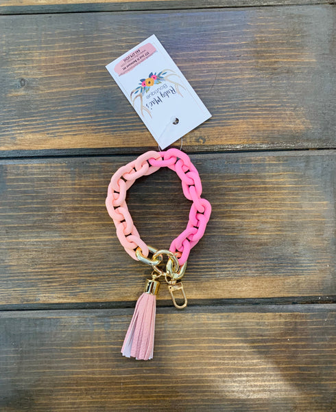 Boho Acrylic Chain Link Bracelet Keychain