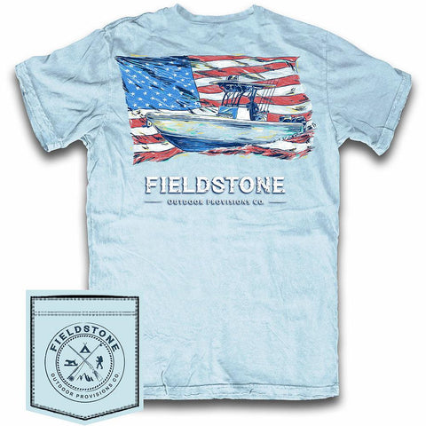 Chambray Fieldstone Boat Flag Outdoors T-shirt