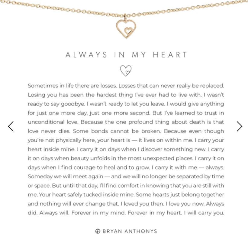 Always In My Heart Necklace by Bryan Anthonys