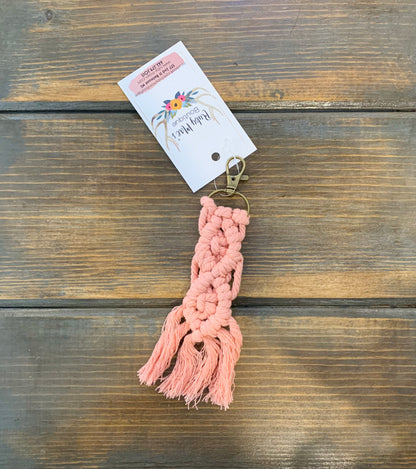 Boho Macrame Tassel Keychain