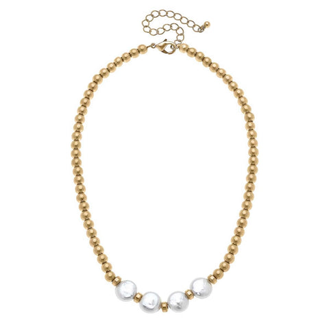 Cassidy Pearl and Ball Bead Necklace
