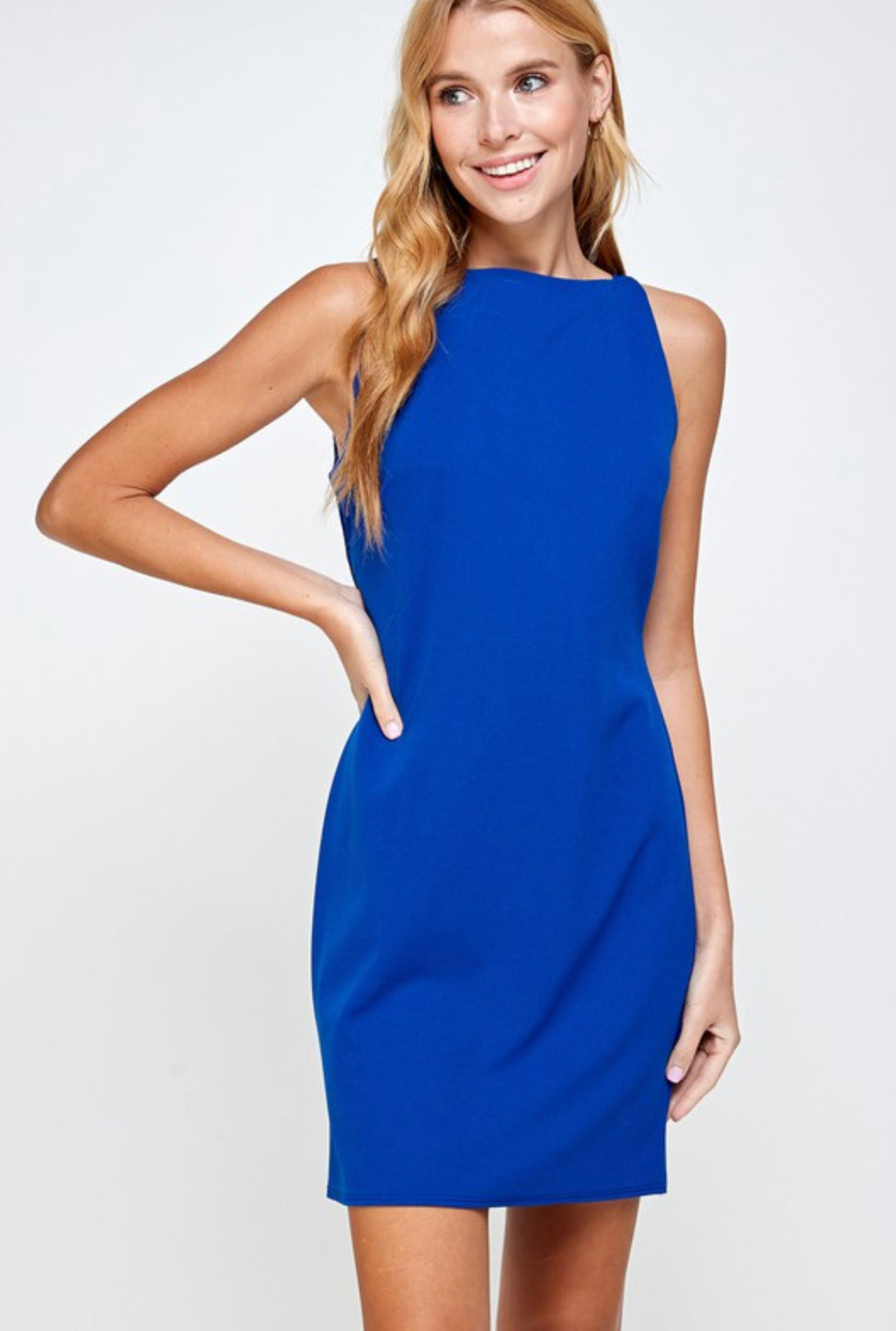 Royal Blue Sleeveless Short Dress