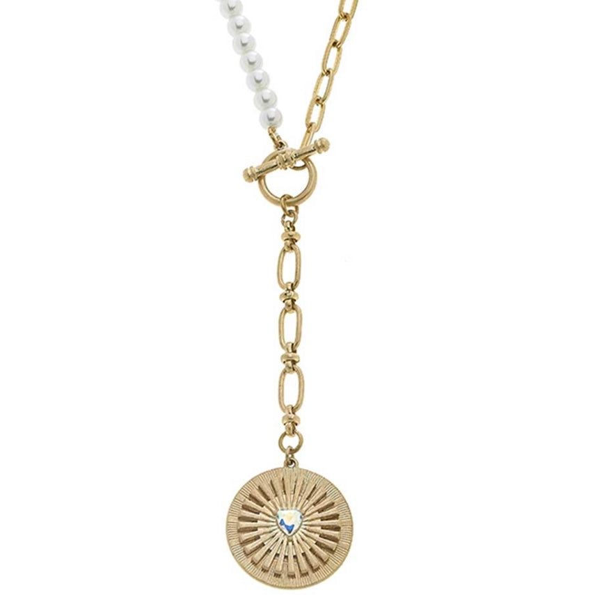 Brinkley Pearl & Paperclip Chain Necklace