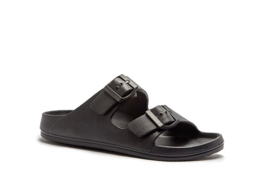 Black Slip On Rubber Sandal