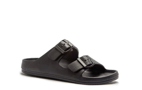 Black Slip On Rubber Sandal