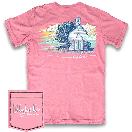Lillybelle Church Sunset Coral Haze Tee T-shirt