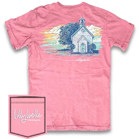 Lillybelle Church Sunset Coral Haze Tee T-shirt