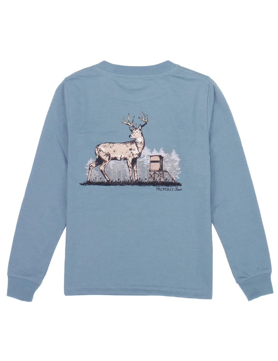 Properly Tied Deer Season Steel Blue Long Sleeve