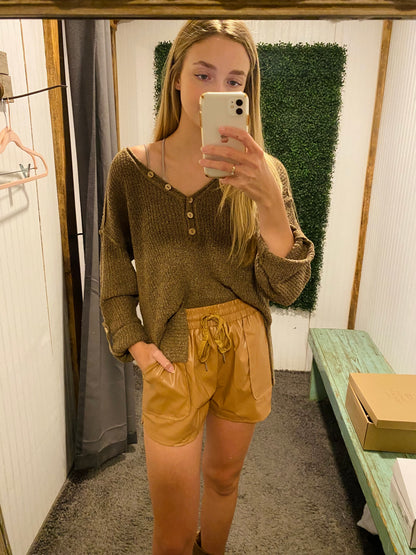 Faux Leather Shorts