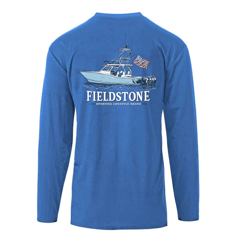 Center Console Anchor Slate Fieldstone Outdoors Long Sleeve Performance Tee