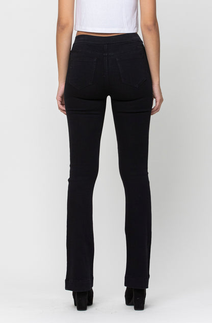 Cello Black Mid Rise Flare Jeggings