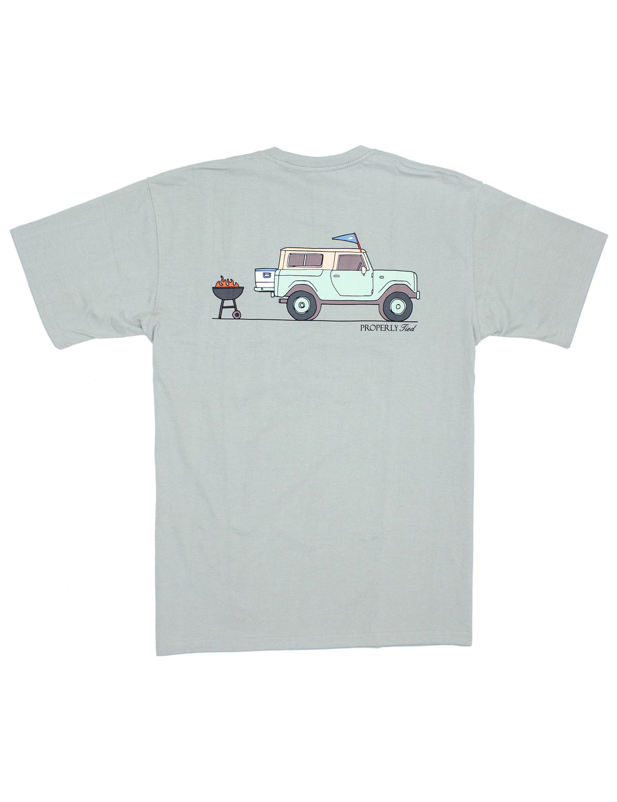 BBQ Tailgate Chrome Grey Short Sleeve