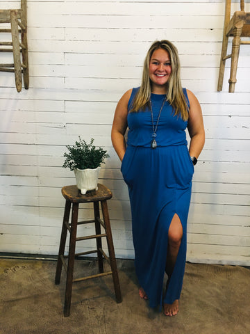 Slate Blue Maxi Dress