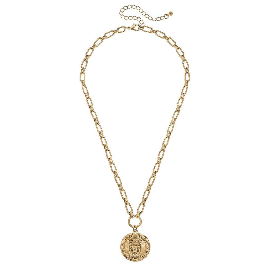 French Coin Pendant Necklace