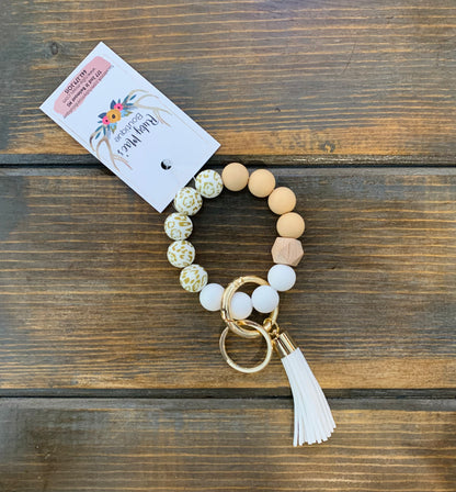 Beaded Silicone Bracelet Keychain