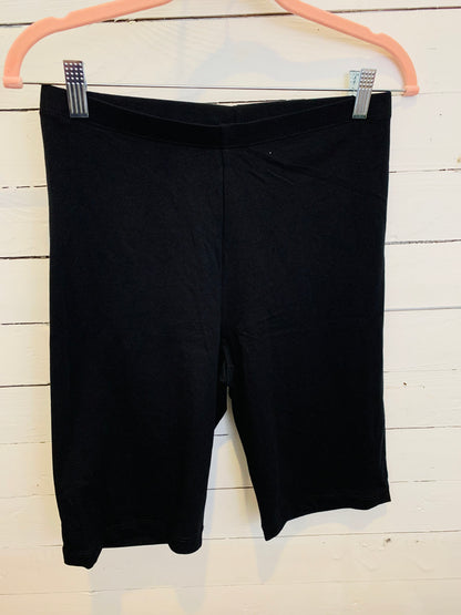 Cotton Black Biker Shorts- Plus