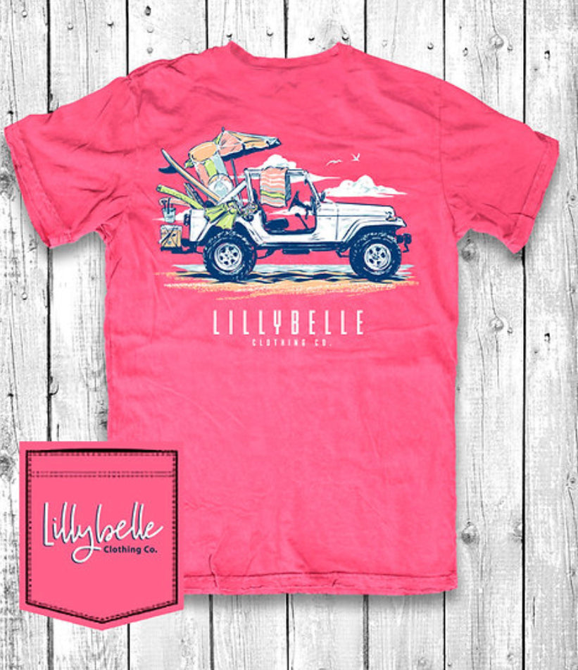 Lillybelle Beach Jeep Coral Haze Tee T-shirt