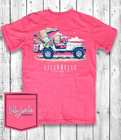 Lillybelle Beach Jeep Coral Haze Tee T-shirt