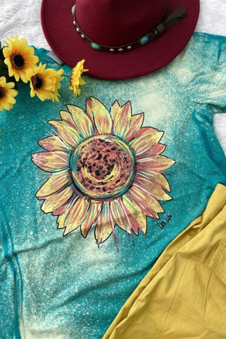 Bleached Jade Sunflower Tee