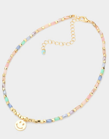 Smile Pendant Beaded Necklace