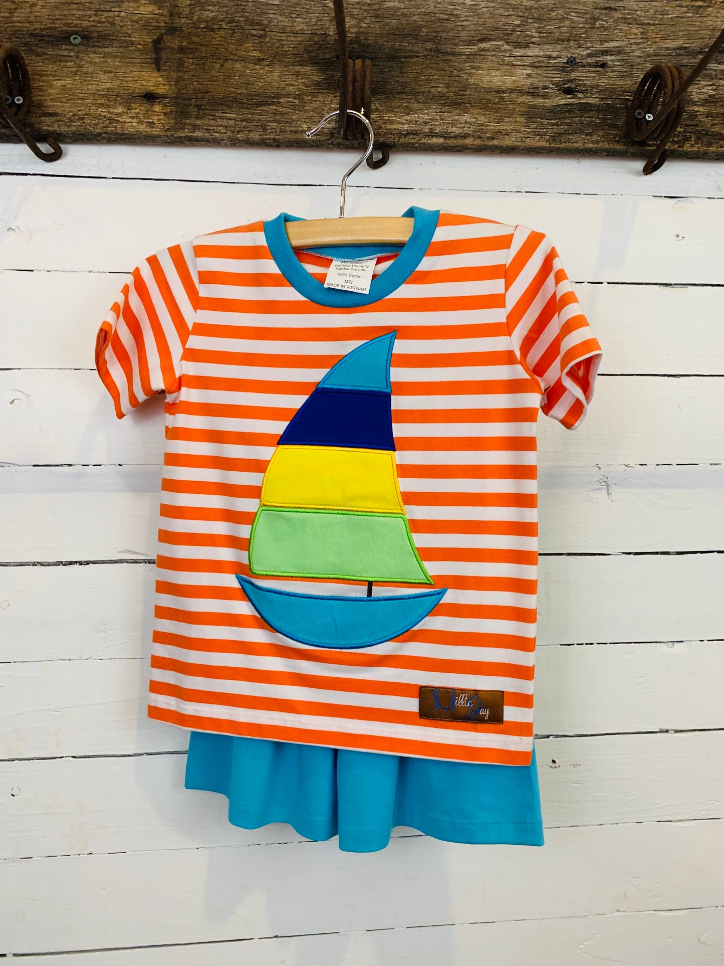 Orange and Blue Sailboat Set- Kids