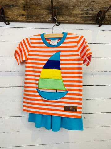 Orange and Blue Sailboat Set- Kids
