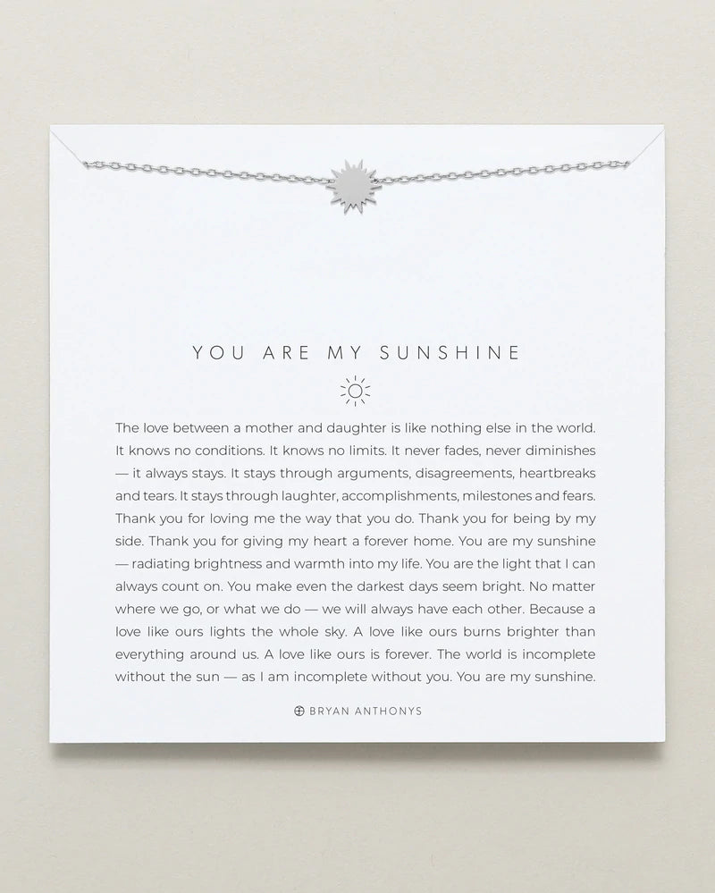 You Are My Sunshine Icon Necklace by Bryan Anthonys