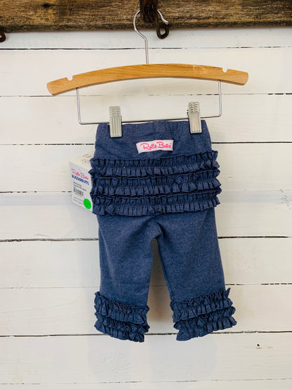 Denim Ruffle Leggings- Kids