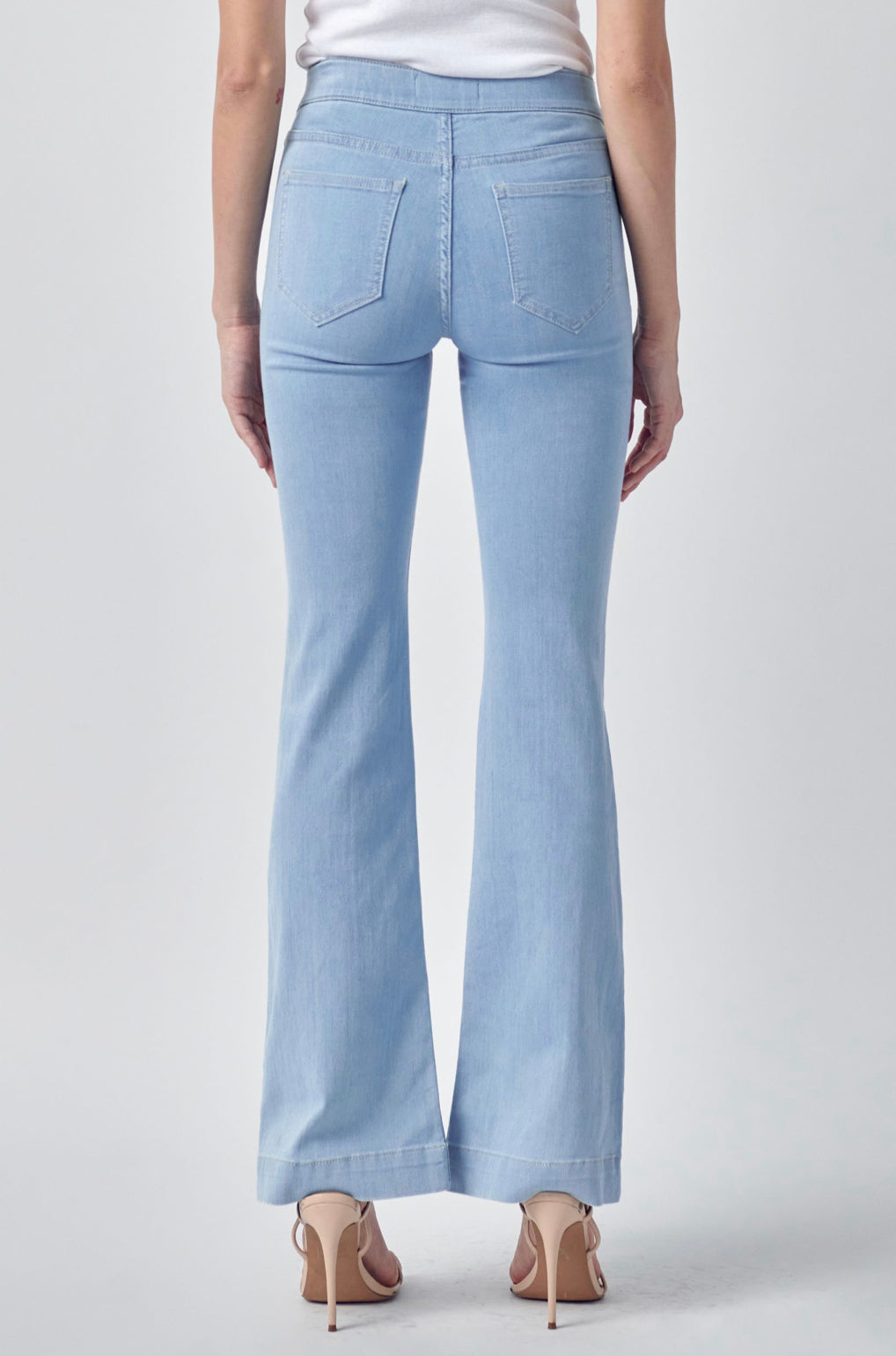 Light Denim Mid Rise Flare Jeggings