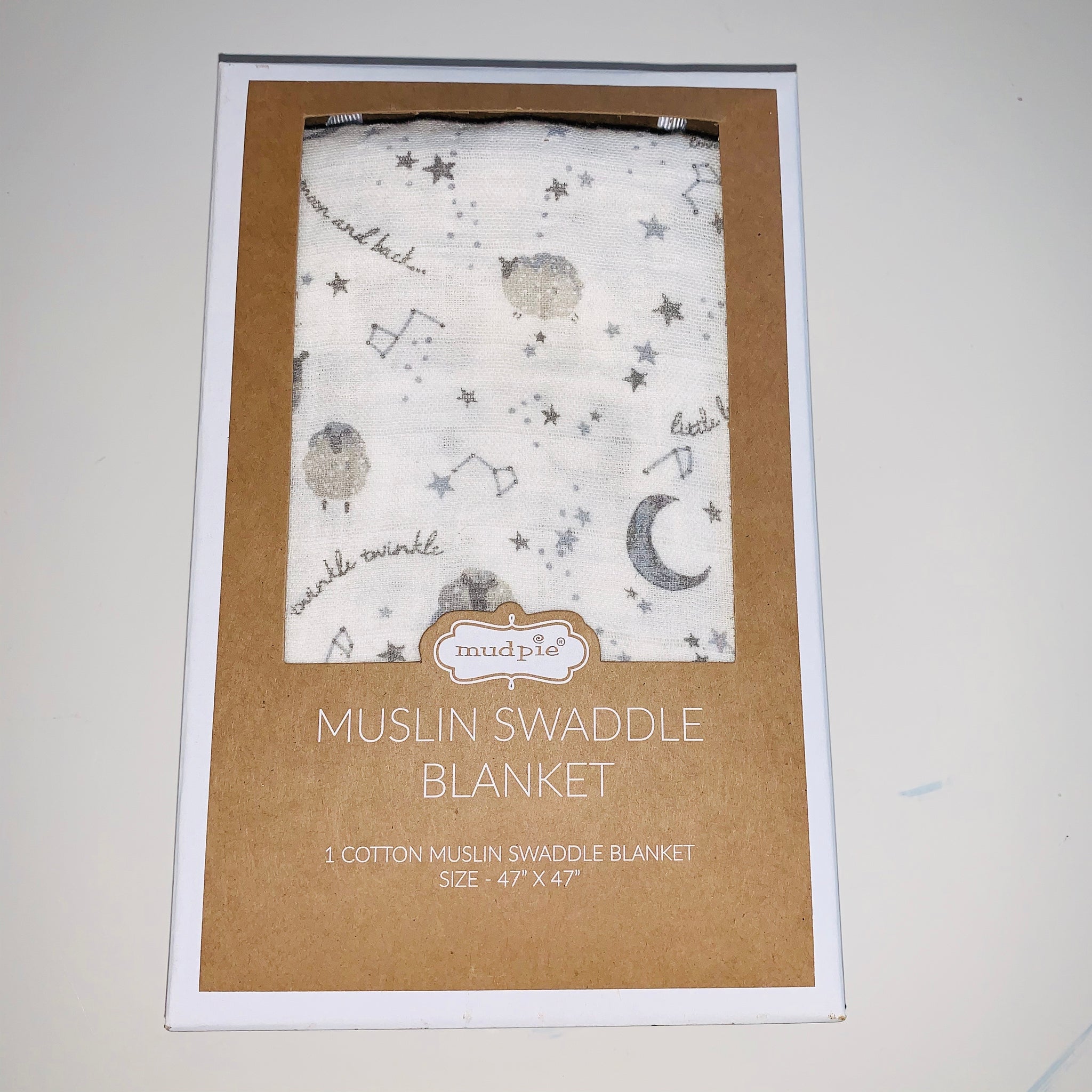 Mud Pie Counting Sheep Swaddle Blanket