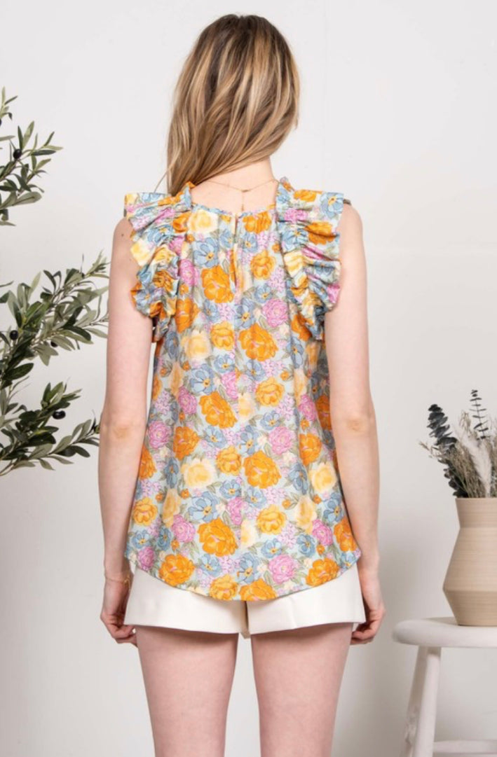 Watercolor Mock Neck Top