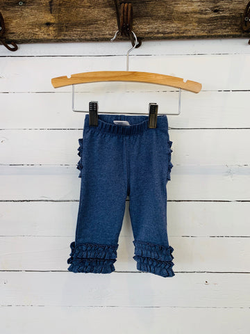 Denim Ruffle Leggings- Kids