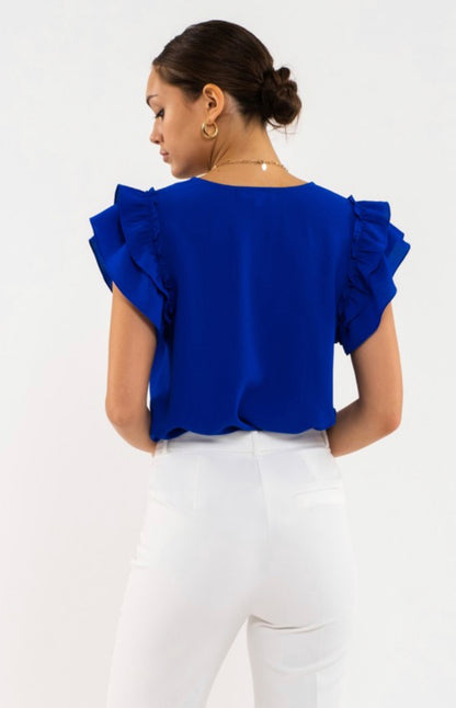 Double Ruffle Sleeve Top