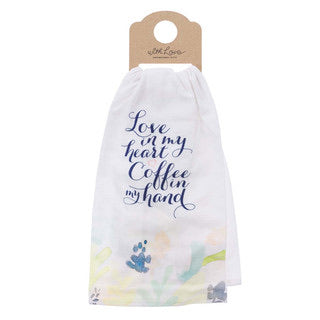Love In My Heart White Tea Towel