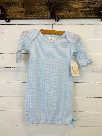Paty Long Sleeve Lap Shoulder Gown- Blue- Kids