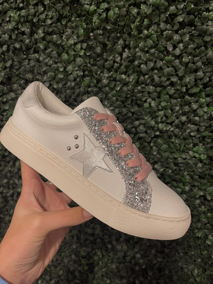 Supernova Silver Glitter Sneakers by Corky’s
