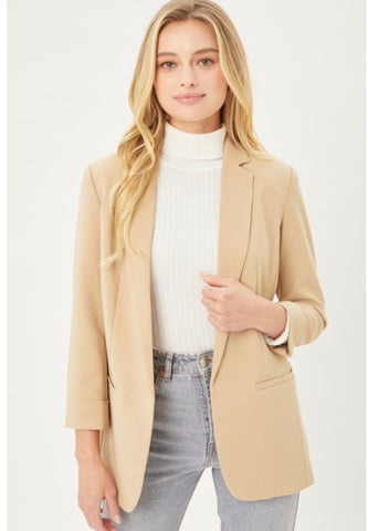 Taupe Dressy Linen Blazer
