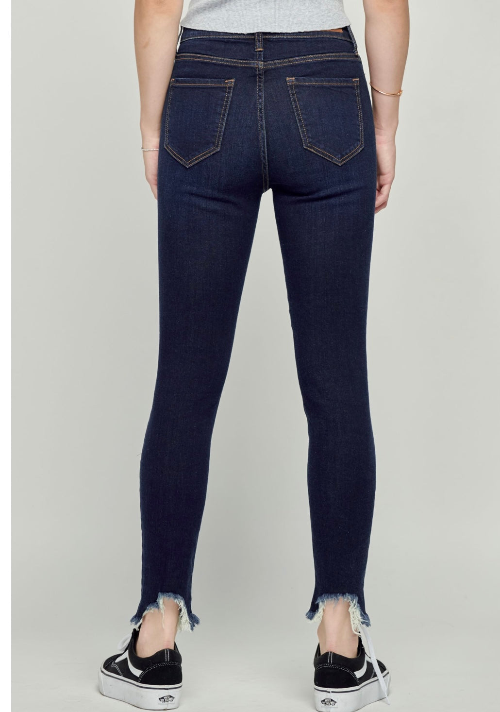 Cello High Rise Dark Denim Cropped Skinny Jeans