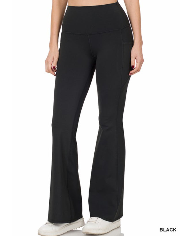 Black Flare Yoga Pants w/ Pockets